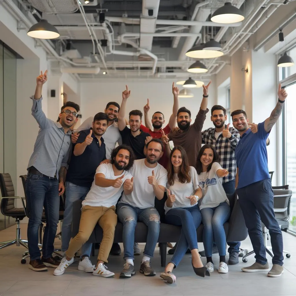 فريق شركة ناشئة ناجحة في الإمارات